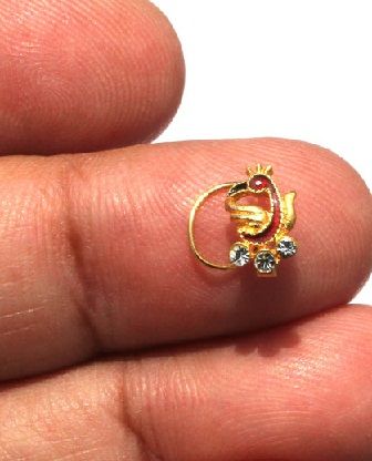 22k-gold-vermeil-zircon-împânzit-piercing-nas nas-pin-pin3