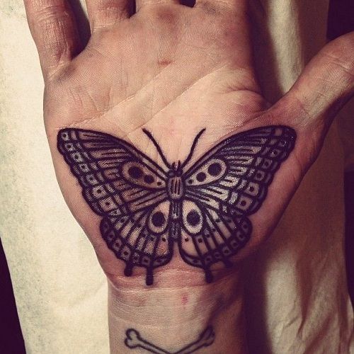 Fluture Tattoo On Palm 