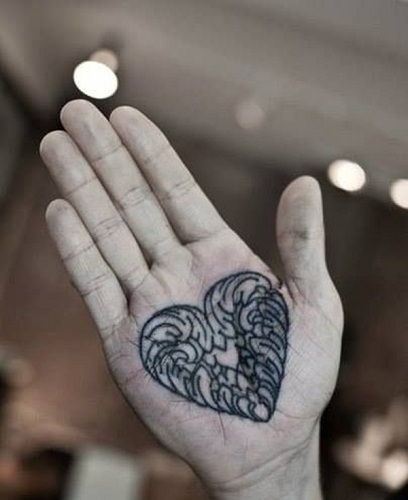 Szív Palm Tattoo