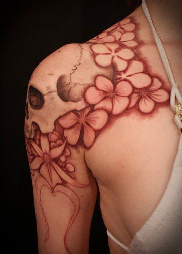 Floral Colours Shoulder Tattoo