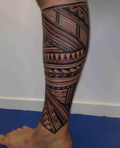 Leg Tribal Tattoo