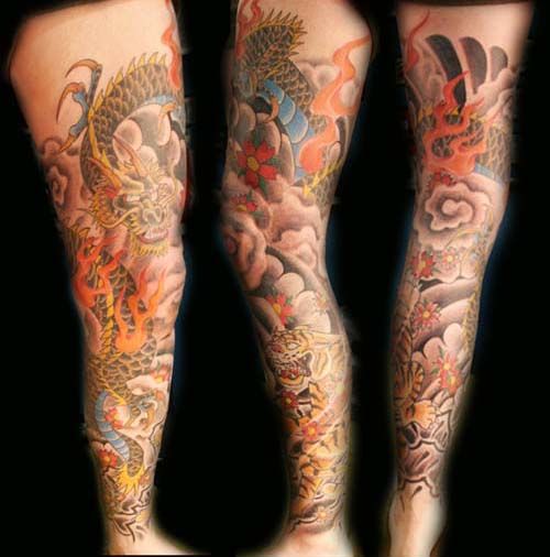 Leg Sleeve Tattoo
