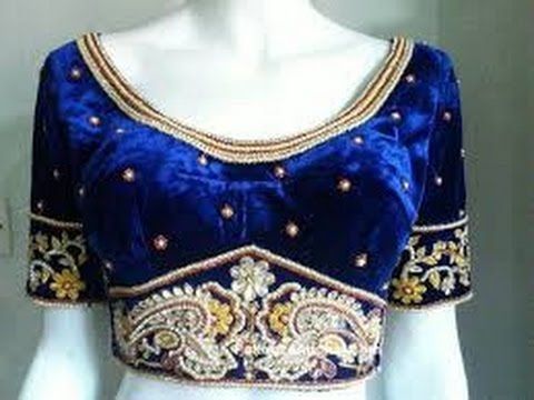 Royal Blue velvet Embroidered