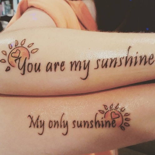 15 Heart Touching Mother Daughter Tattoos - Convectional Mother Daughter Tattoo Design