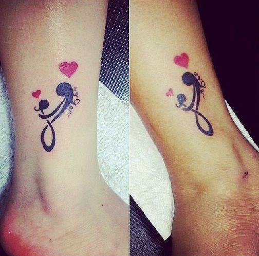 15 Heart Touching Mother Daughter Tattoos - Heart Touching Mother Daughter Tattoo Design