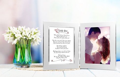 Romantično Poem and Picture Double Photo Frame