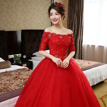 Red Lace Wedding Frocks