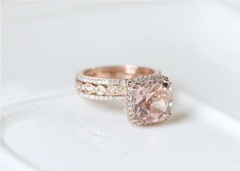 Morganitas stone engagement ring