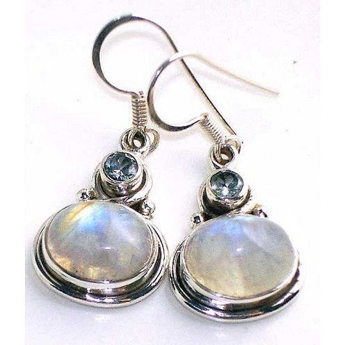 sidabras moonstone earrings