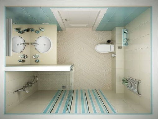 Polovica partition compact bathroom design