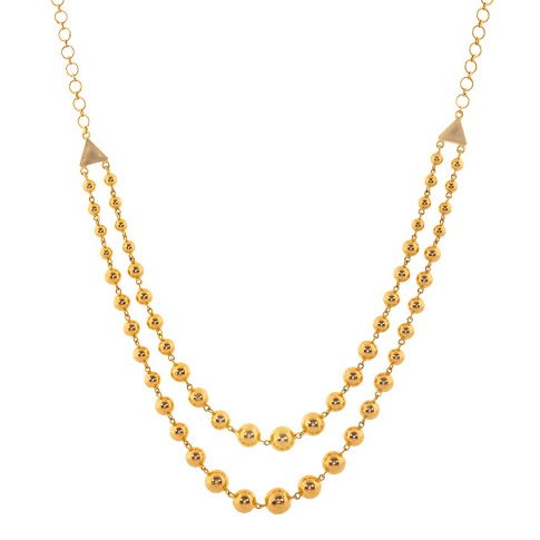 Beaded Gold Necklace in 15 Gms