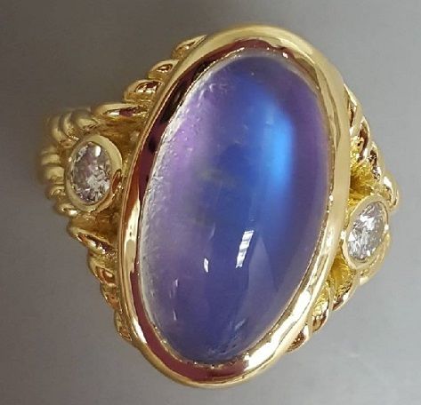 Violetinė Moonstone Ring