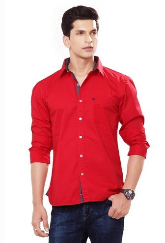 roșu Cotton Shirt