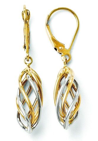 Cage design dangle earrings