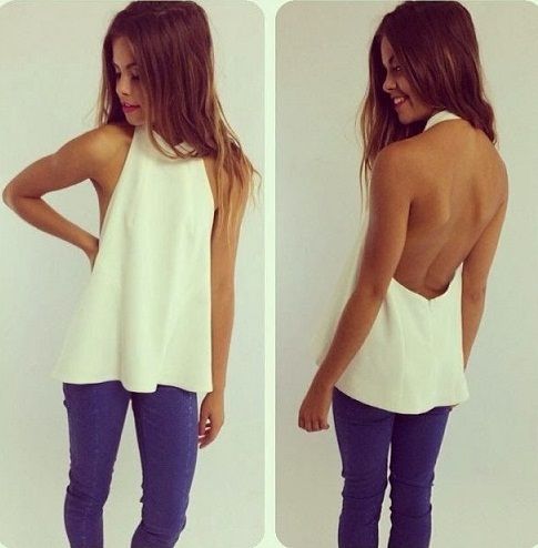 Chiffon Top with Halter Neck