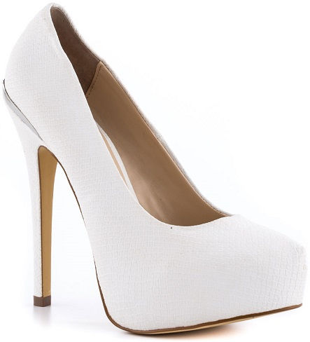 Plută heel Front Enclosed White Shoes