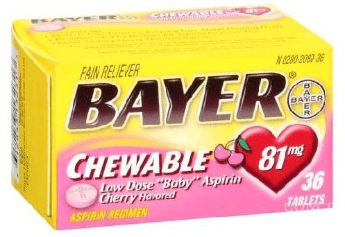 Bayer's Chewable Aspirin Midcine For Baby Fever