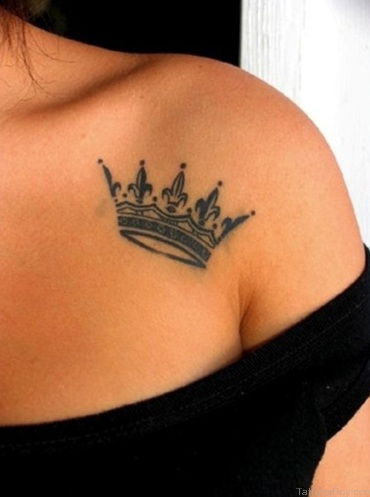 Szürke Queen Crown Tattoo Design