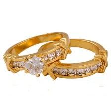 Diamond Stud Couples Gold Rings