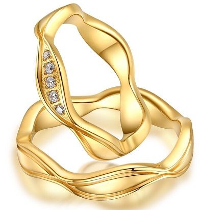Wavy Gold Couples Rings
