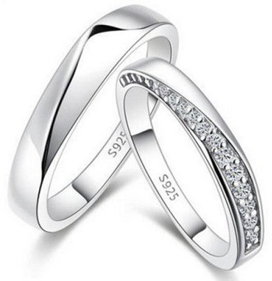 Row Diamonds-Platinum Couple Ring