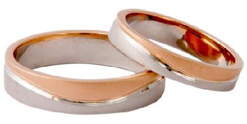 Platinum-Rose Gold Couple Ring