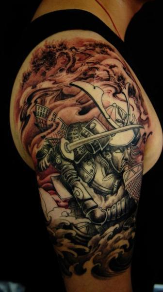 Polovica Sleeve Samurai Tattoo