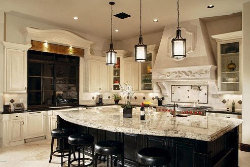 Granite countertop designed open kitchen design