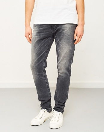 Casual Faded Gray Mens Denim Jeans