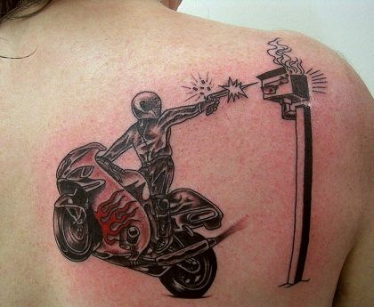 Daring Biker Tattoo Designs