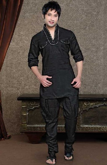 15 New and Handsome Black Kurta Pajama Designs | Styles At Life