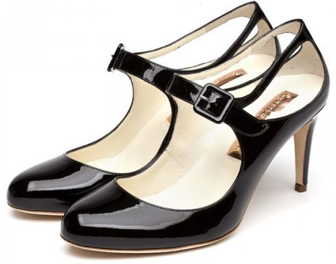 Mid heel black shoes for women