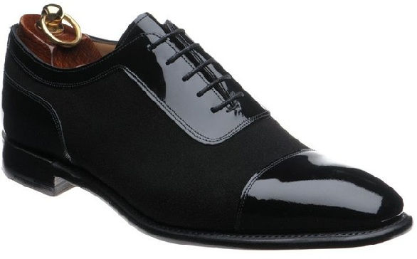 Negru Patent and Suede Shoes for Men