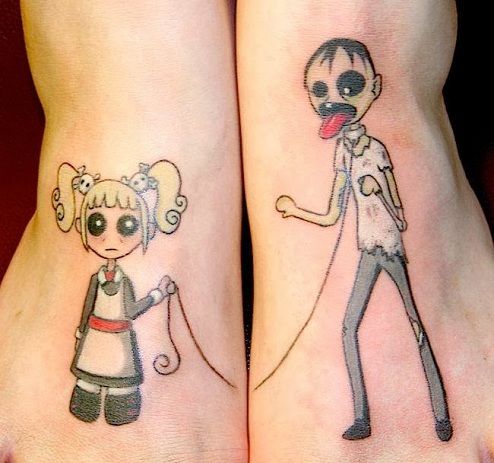 Zombi Sister And Brother Tattoos