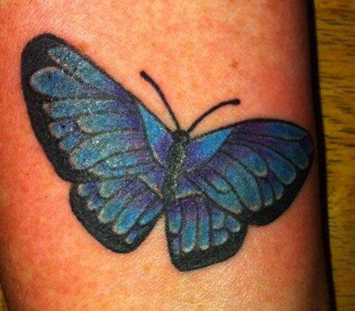 Two Toned Designed Butterfly Tattoos