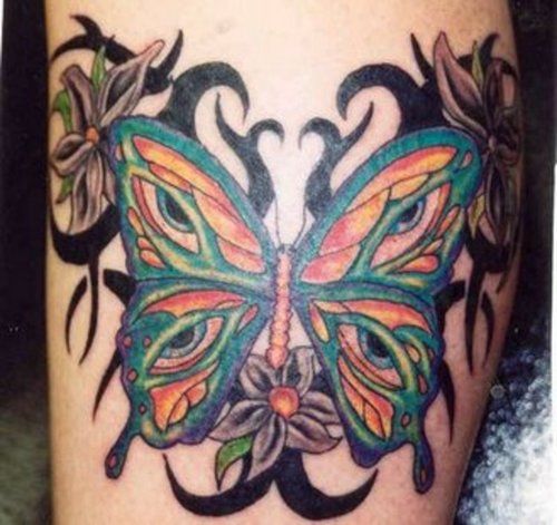 Multi Coloured Butterfly Tattoo