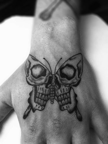 skull butterfly tattoo designs