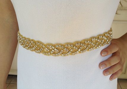 Gold Pearl and Diamond Gold Belt for Women