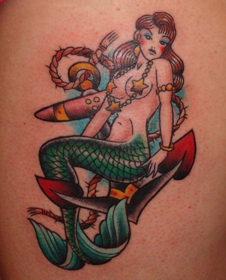 Spalvinga Mermaid Tattoo