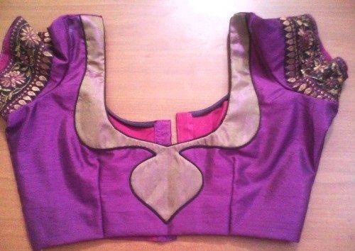 Purple Patchwork Blouse With Awesome DesignL 4
