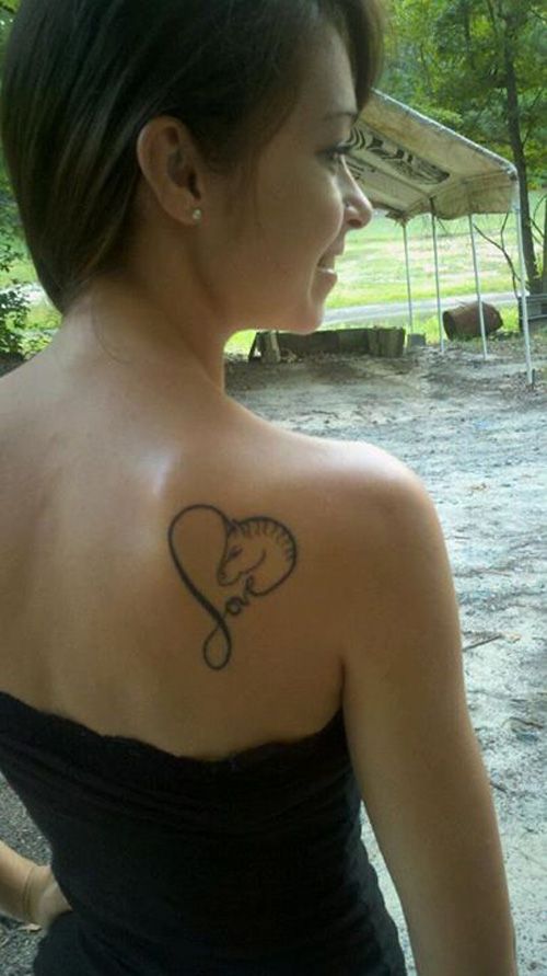 A heart, love, horse tattoo