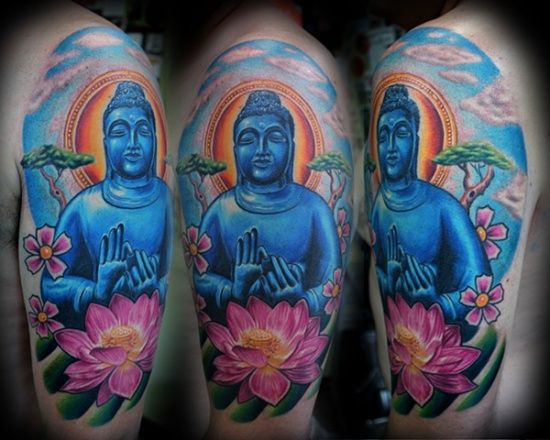 Blue buddhatatto