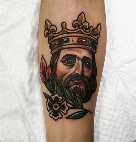 Régi School King Tattoo