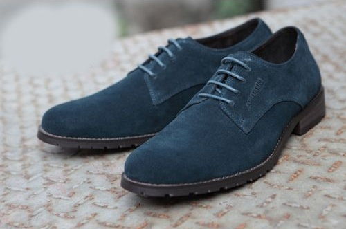 Navy Blue Leather Designer Shoes for Men