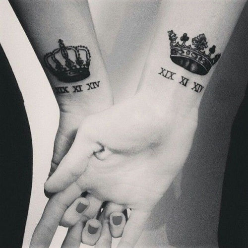 rege and Queen Ring Tattoo