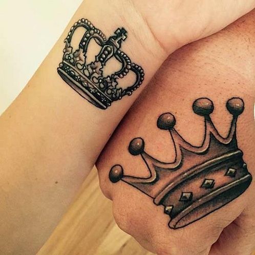 rege and Queen Crown Tattoos