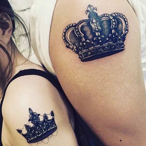 rege and Queen Shoulder Tattoos