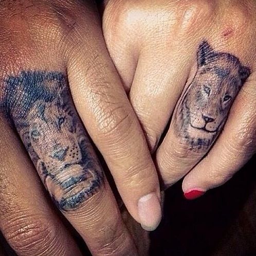 Liūtas King and Lioness Queen Tattoos