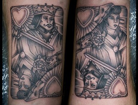 karalius and Queen pair tattoo design