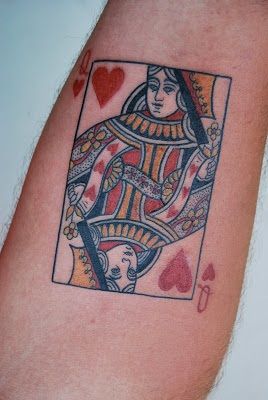 Regină card tattoos design